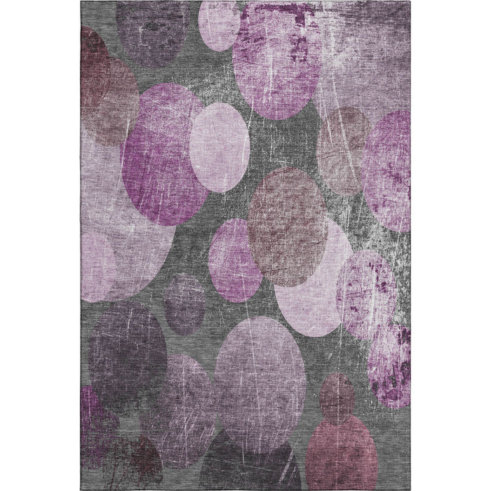 10' X 14' Abstract Washable Area Rug With UV Protection (648904) - Cabernet / Ivory