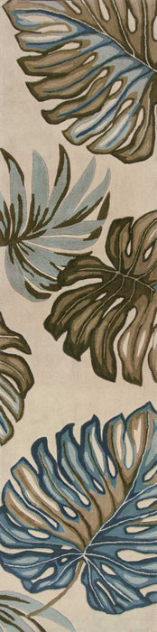 9' x 12' Hand Tufted Monstera Indoor Area Rug - Ivory