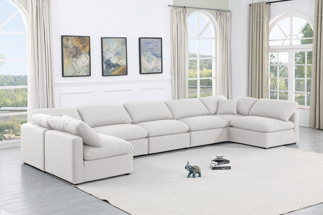 Indulge - Linen 7 Piece Modular U-Shaped Sectional - White