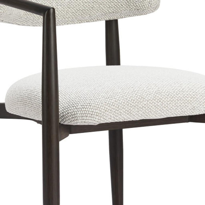 Aluminum Open Back Dining Arm Chair - White / Black