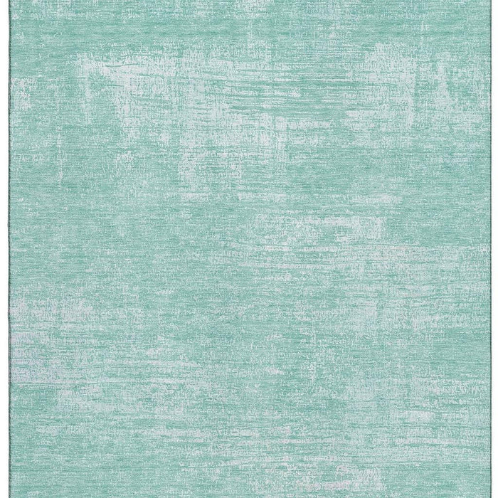 10' X 14' Abstract Washable Area Rug With UV Protection (667150) - Turquoise / Ivory