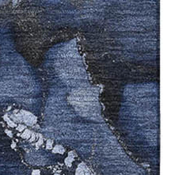 10' X 14' Abstract Washable Area Rug With UV Protection (647242) - Navy Blue / Ivory
