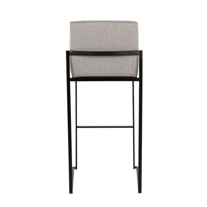 Fuji - High Back Barstool - Black Steel Legs