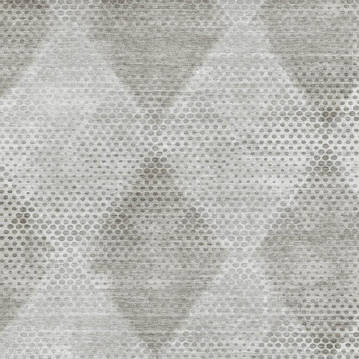 10' X 14' Geometric Washable Area Rug With UV Protection (648190) - Gray / Ivory