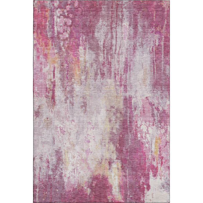 10' X 14' Abstract Washable Area Rug With UV Protection (695708) - Pink / Peach / Ivory