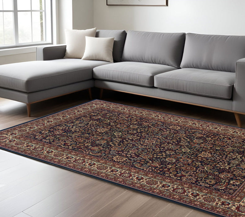 8' X 11' Oriental Area Rug - Blue And Red