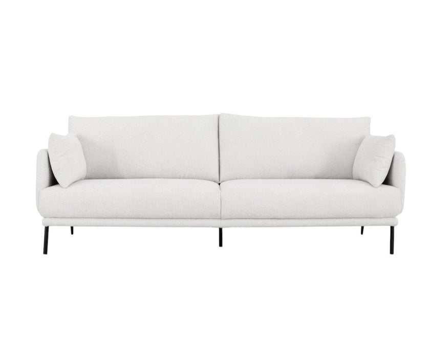 Modern Fabric Loveseat - White / Black