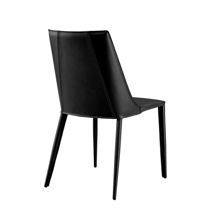 Contemporary Upholstered Leather Dining Side Chair - Black
