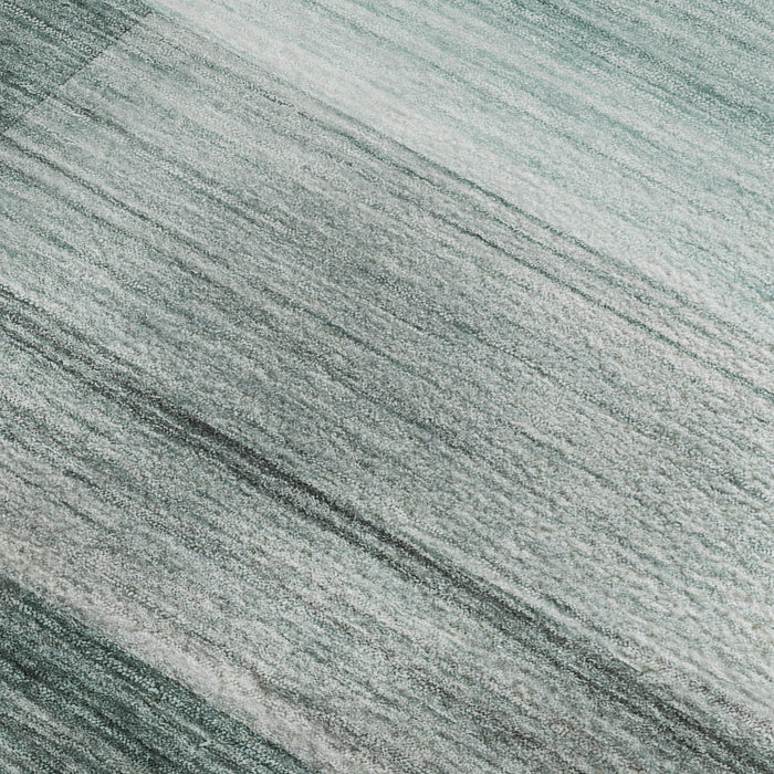 10' X 14' Striped Washable Area Rug With UV Protection (717266) - Teal / Ivory