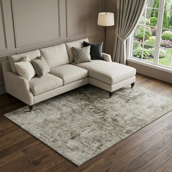 10' X 14' Abstract Washable Area Rug With UV Protection (675642) - Beige / Taupe