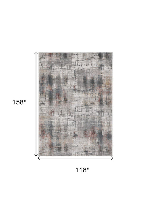 10' x 13' Abstract Area Rug - Ivory Gray And Gold