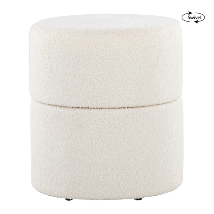 Spin - Ottoman - Cream Polyester Fabric