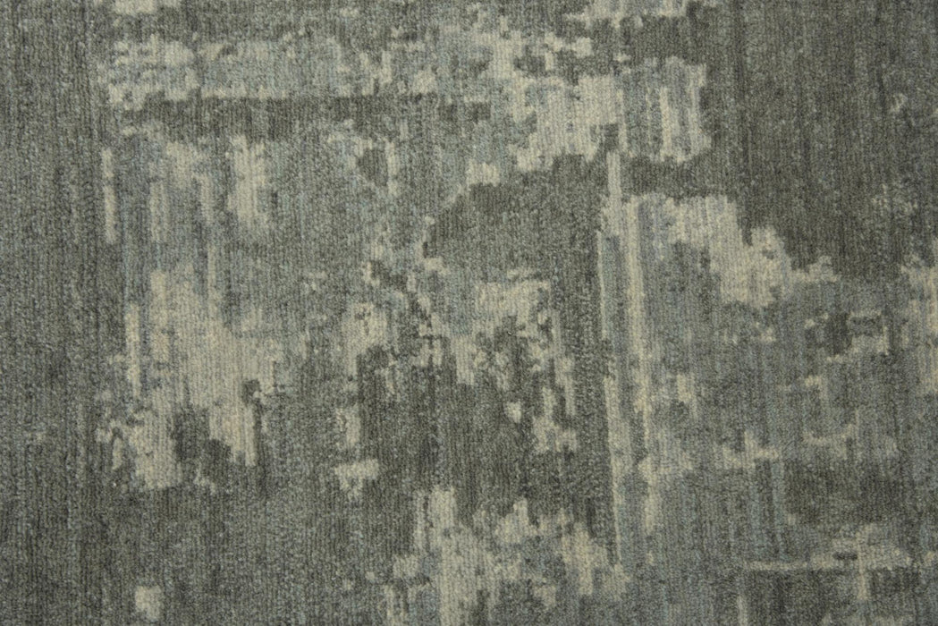 9' X 12' New Zealand Lambs Wool Abstract Hand Carved Handmade Area Rug (747504) - Gray / Light Gray