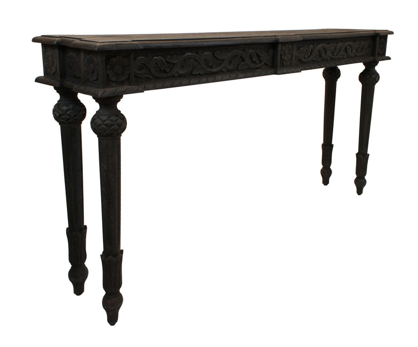 Solid Wood Distressed Console Table - Gray