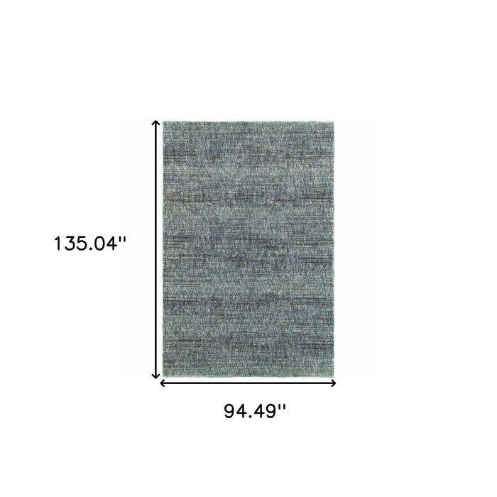 8' x 11' Power Loom Area Rug - Blue And Gray