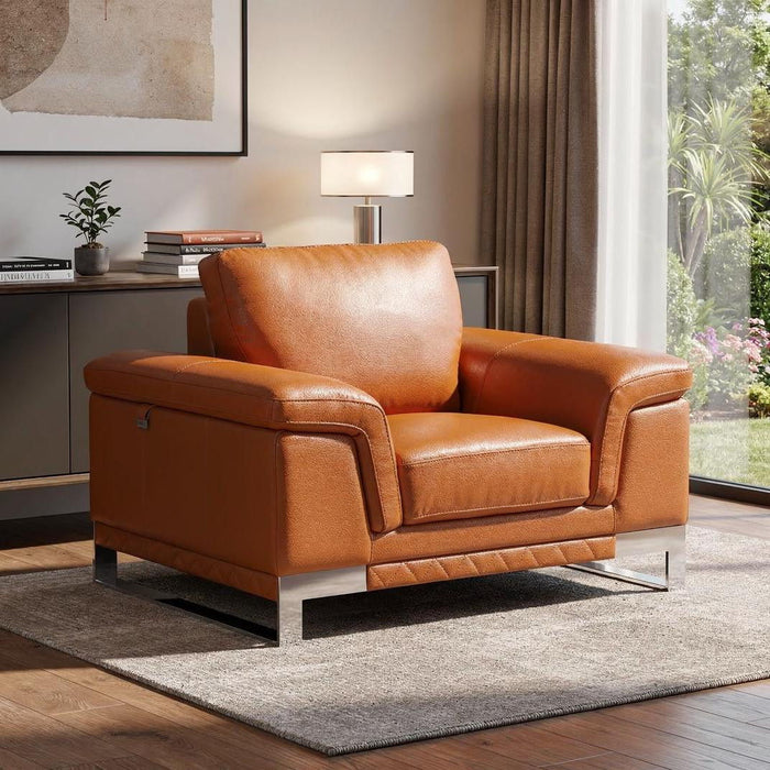 Lovely Leather Chair - Camel