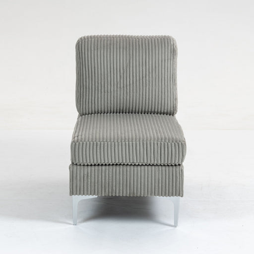Giga single armless accent chair with back cushion, stationary design, in a modern style suitable for living room decor.