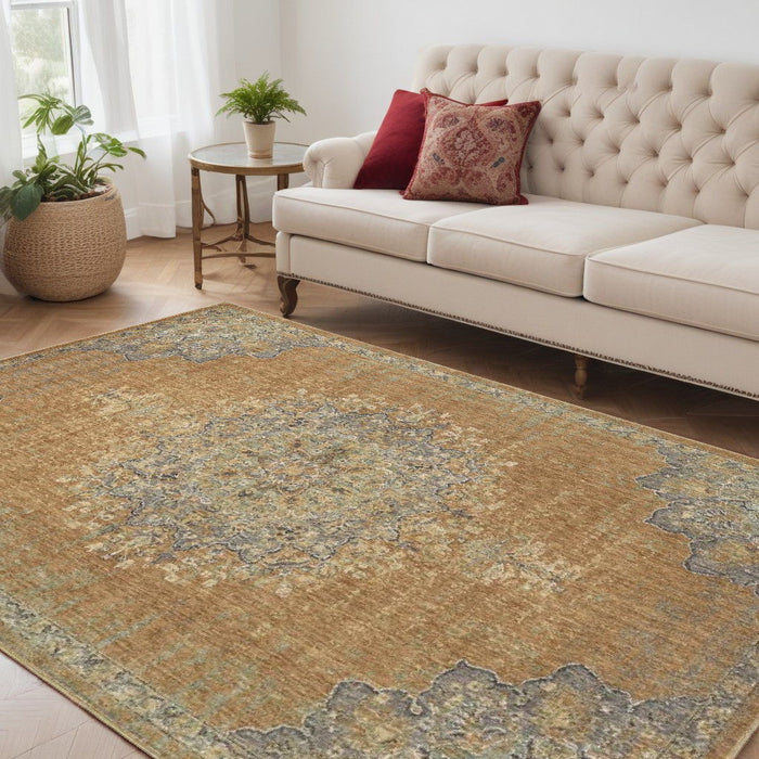 63" x 91" Wool Rug - Coffee