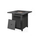 Giga outdoor 2-in-1 propane fire pit table with dual burners, lava rocks, waterproof cover, black finish, and modern design.