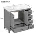 Giga bathroom vanity with ceramic sink, spacious storage cabinet, 2 soft-close doors, and 5 drawers for modern bathroom storage.
