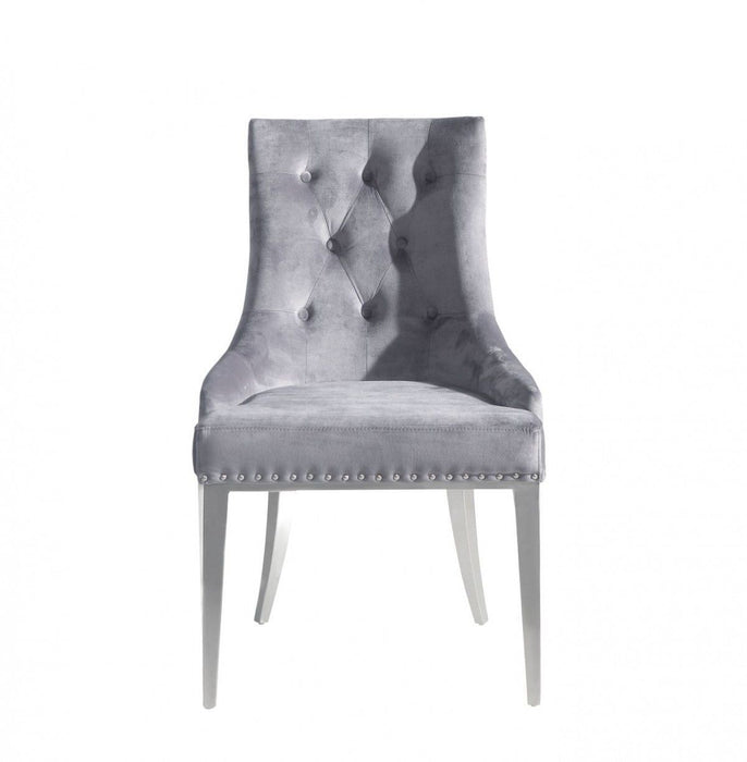 Tufted Dining Chairs (Set of 2) - Gray