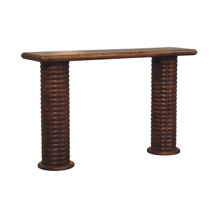 Solid Wood Console Table With Shelf With Drawer (723408) - Brown