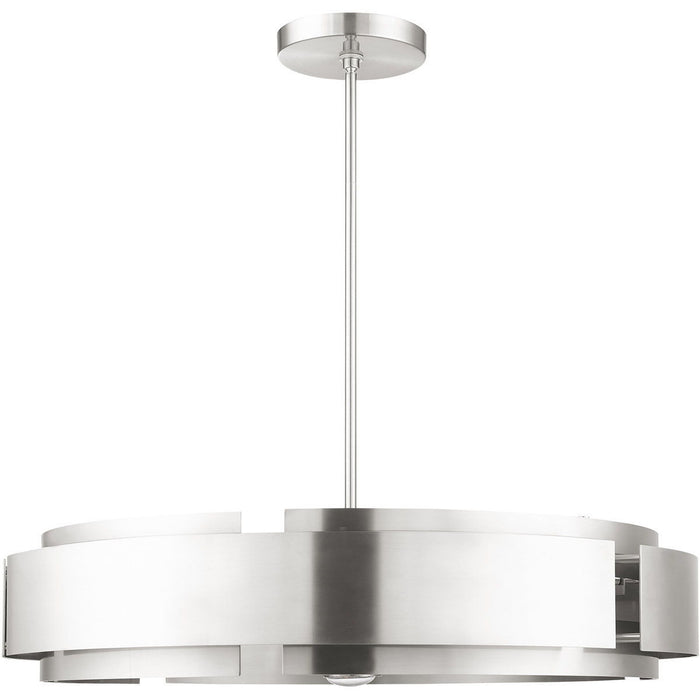 16'' Seven Light Dimmable Chandelier With Shades - Nickel