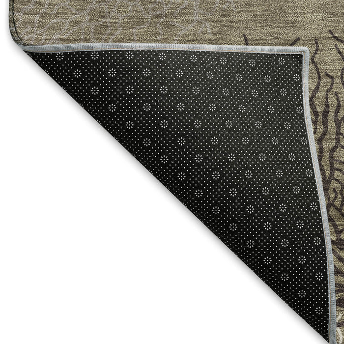 10' X 14' Geometric Washable Area Rug With UV Protection (645756) - Latte / Ivory / Gray