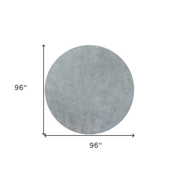 8' Round Polyester Heather Area Rug - Blue