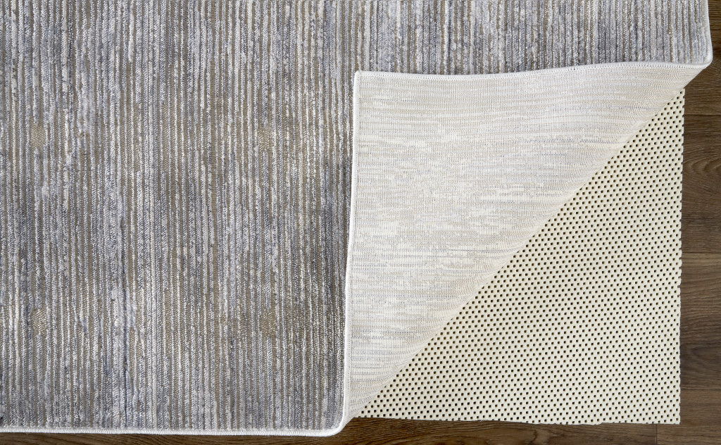 12' x 15' Abstract Power Loom Area Rug - Taupe Silver And Tan