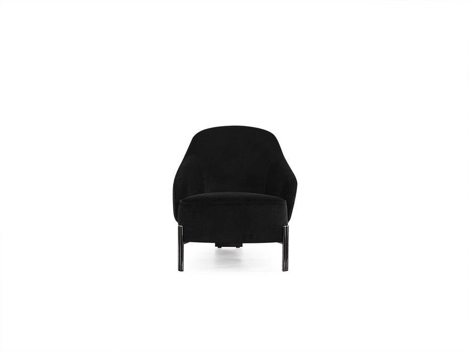 Velvet Metal Lounge Chair - Black
