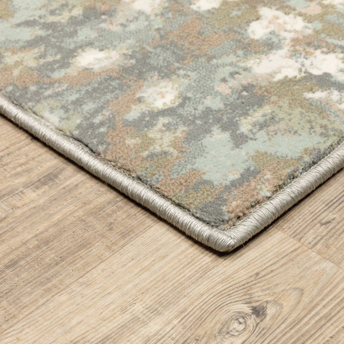 9' x 12' Abstract Ikat Indoor Area Rug - Ivory Gray