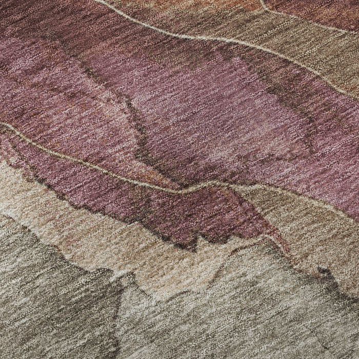 10' X 14' Floral Washable Area Rug With UV Protection (701389) - Khaki / Beige / Mauve
