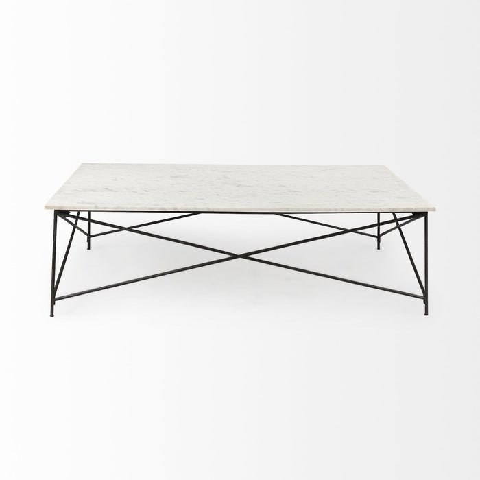35" Metal Coffee Table - White