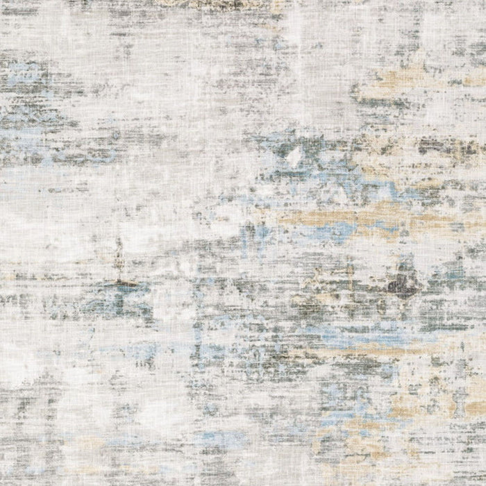 8.7' x 12' Abstract Power Loom Stain Resistant Area Rug - Gray And Ivory