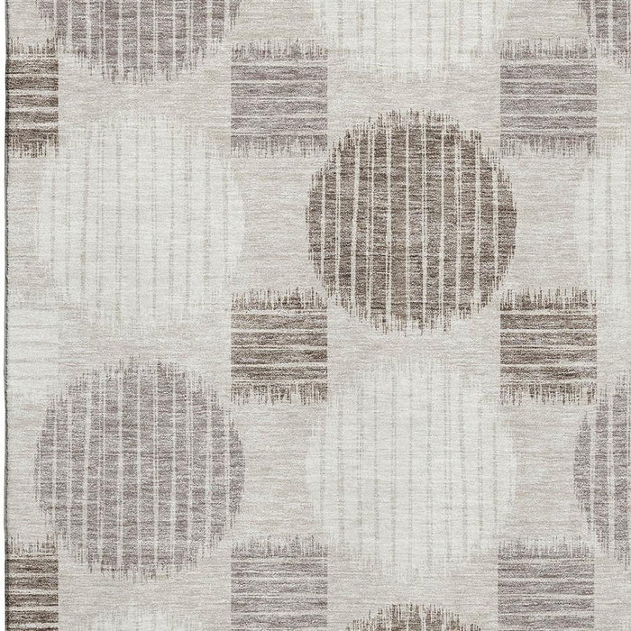 10' X 14' Geometric Washable Area Rug With UV Protection (671510) - Beige / Ivory / Taupe