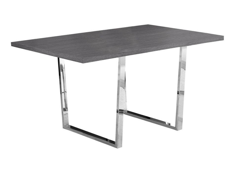 59" Metal Sled Base Dining Table - Gray / Silver