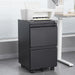 Giga metal 2-drawer locking filing cabinet with wheels, under desk mobile storage fits letter, legal, and A4 files for home office.