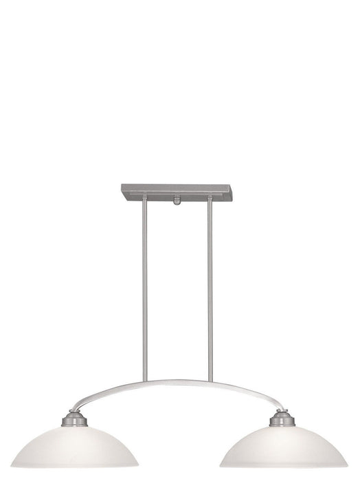 10" Two Light Dimmable Chandelier With Shades - Nickel