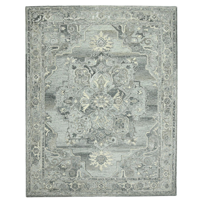 9' X 13' Wool Oriental Hand Tufted Area Rug - Gray