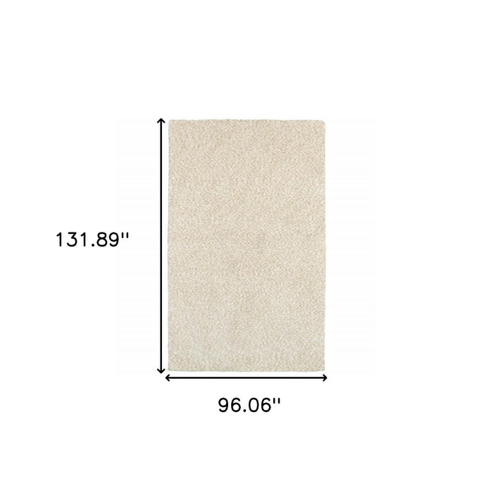 8' x 11' Shag Ivory Indoor Area Rug - Modern