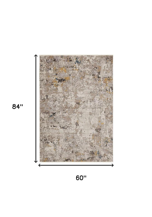 5' x 7' Hand Loomed Traditional Floral Indoor Area Rug - Gray