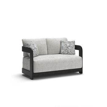 Millennium by Ashley Salina Bay black loveseat with gray cushion