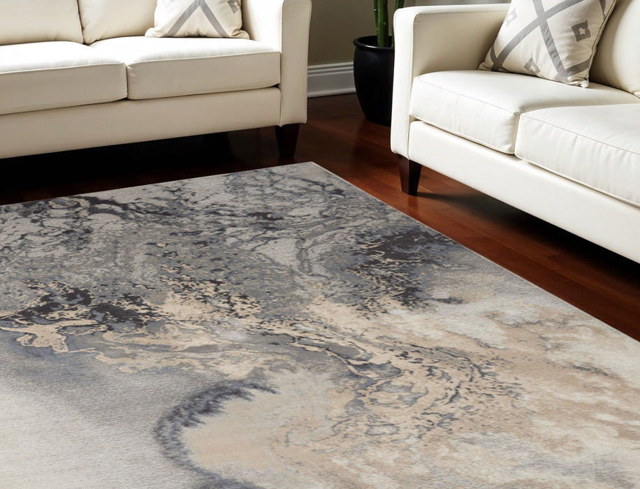 8' X 11' Abstract Area Rug - Gray