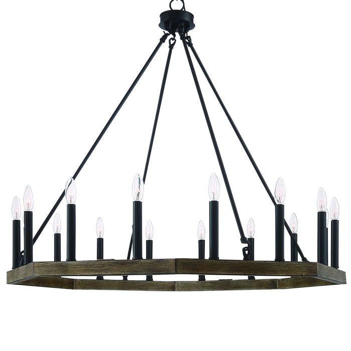 40" Candle Style Multi Light Metal Dimmable Chandelier - Brown / Black