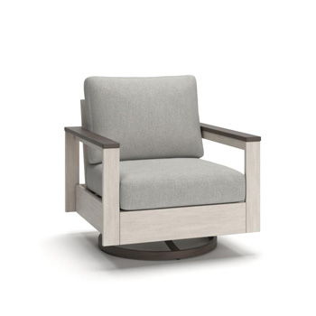 Signature Design by Ashley Vista Highlands brown and white swivel lounge chair with cushion
