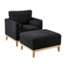 Giga oversized stationary swivel barrel accent chair with matching ottoman featuring storage, in a modern design with plush upholstery.