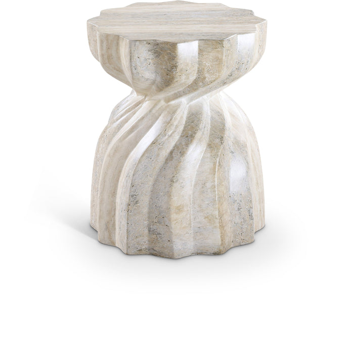 Caserta - Concrete End Table - Travertine