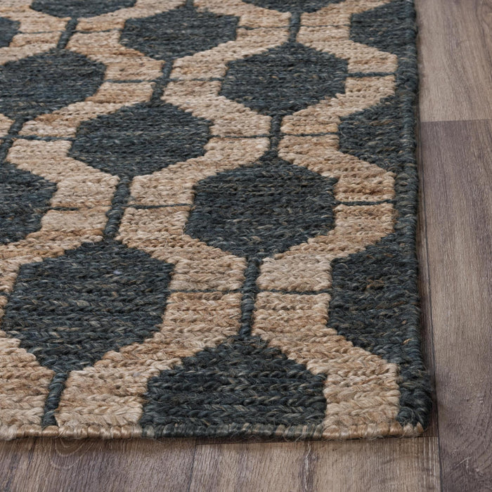 9' X 12' Jute Trellis Hand Woven Area Rug (747099) - Charcoal / Gray