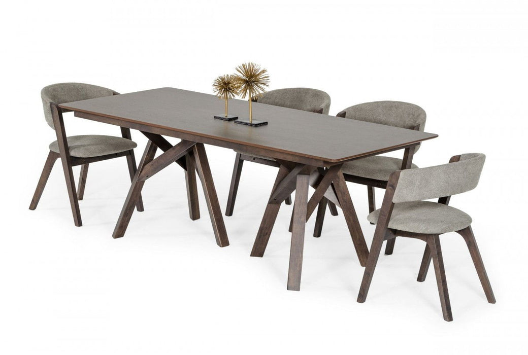 Solid Wood Double Pedestal Base Dining Table (486037) - Brown